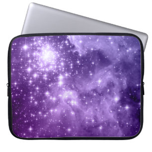 Lila Magic Stars Celestial Space Foto Laptopschutzhülle