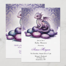 Lila Magischer Drachen-Baby-Party