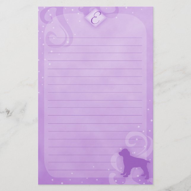 Lila magisches englischer briefpapier (Vorderseite)