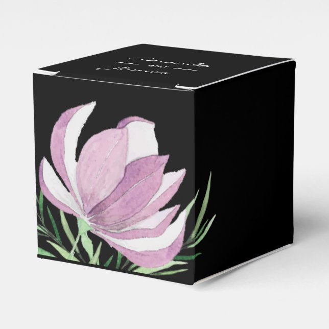 Lila Magnolia Floral Geschenkschachtel (Vorderseite)