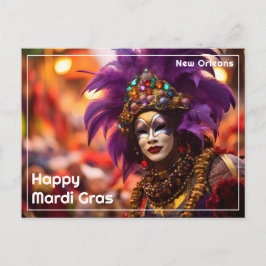 💚 💜 💛 Lila Majestät: Mardi Gras Elegance Postkarte
