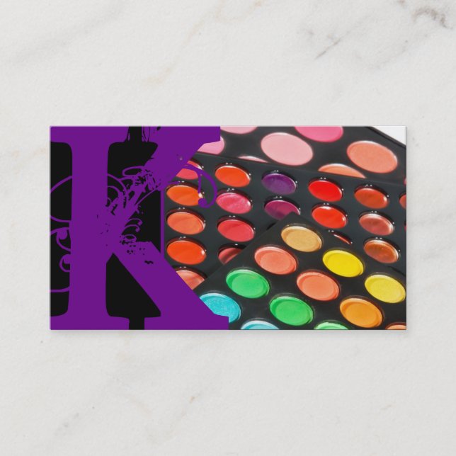 Lila "Make up Artist Palette Business Card" Visitenkarte (Vorderseite)