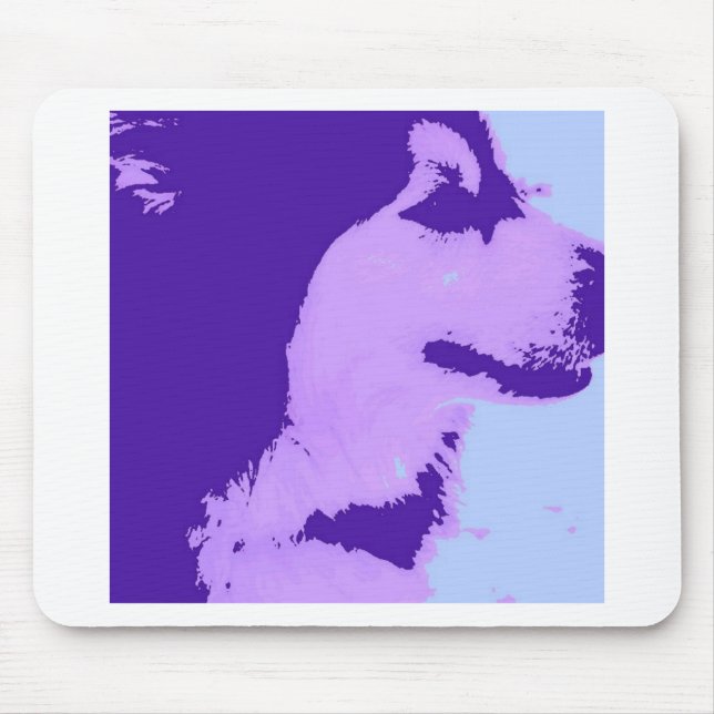 Lila Malamute Pop Art Mousepad (Vorne)