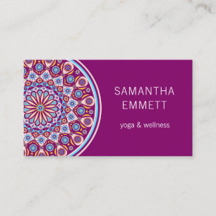 Lila Mandala Beruflich Yoga Business Card Visitenkarte