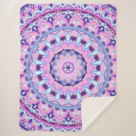 Lila Mandala Boho Gemütliches geometrisches Muster Sherpadecke