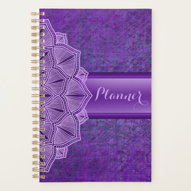 Lila Mandala Boho Planner Planer (Vorderseite)