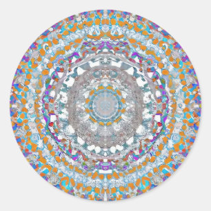 Lila Mandala Classic Round Sticker