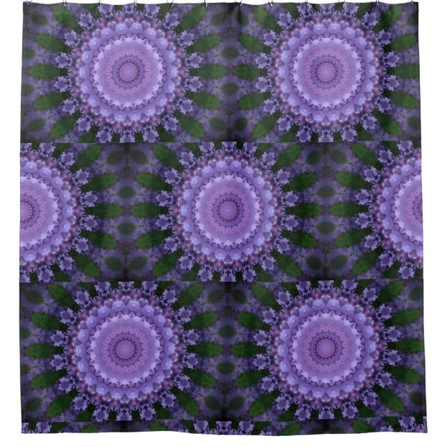 Lila Mandala Duschvorhang (Vorderseite)
