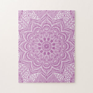 Lila Mandala Elegante Lotus Blume Puzzle
