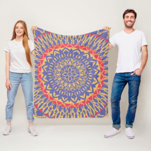 Lila Mandala Fleecedecke