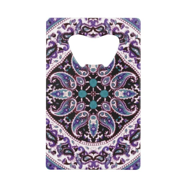 Lila Mandala Geldbeutel Flaschenöffner (Rückseite)