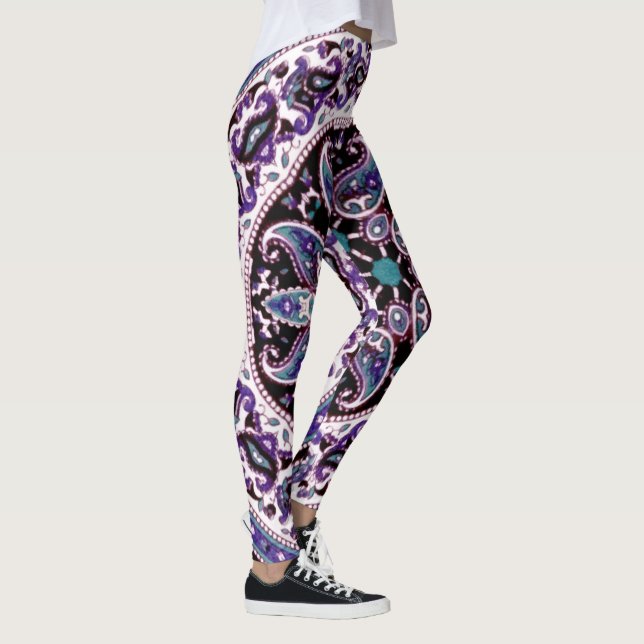 Lila Mandala Gemusterte Leggings (Rechts)