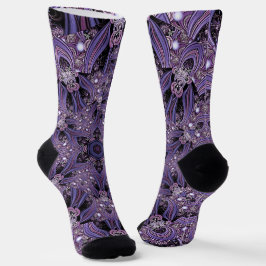 Lila Mandala Geometric Floral Psychedelic Trippy Socken