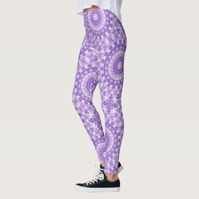 Lila Mandala Geometric Muster Leggings (Links)