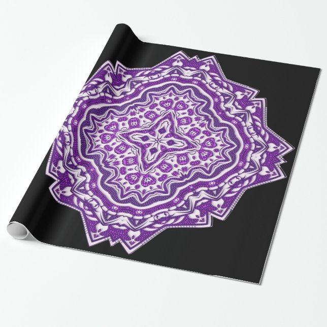 lila Mandala-Geschenkpapier Geschenkpapier (Ungerollt)
