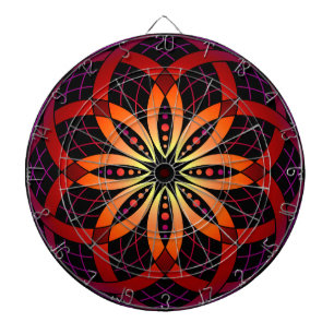 Lila Mandala in Goldorange Dartscheibe