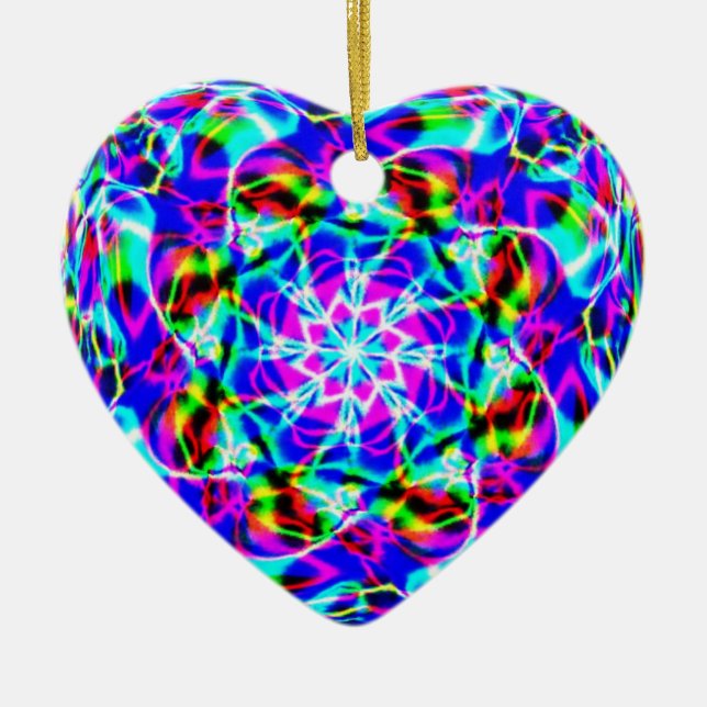 Lila Mandala Keramik Ornament (Vorne)