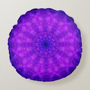 Lila Mandala-Kunst Rundes Kissen