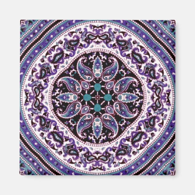 Lila Mandala Magnet (Vorne)