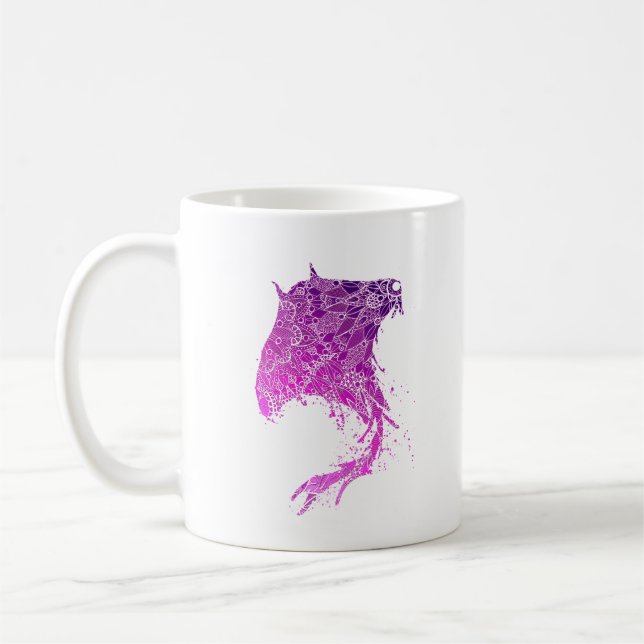 Lila Mandala Manta Ray Tattoo Kaffeetasse (Links)