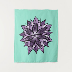 Lila Mandala mögen Tinte gezeichnete abstrakte Wandteppich