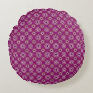 Lila Mandala Muster Boho Reversible Rundes Kissen