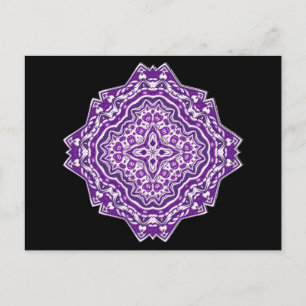 lila Mandala Postkarte