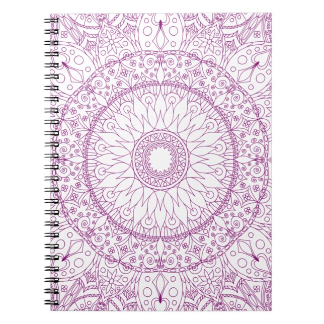 Lila Mandala Spiral Foto Notebook Notizblock (Vorderseite)