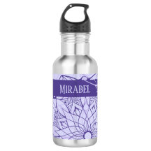 Lila Mandala Wasserflasche mit kundenspezifischem