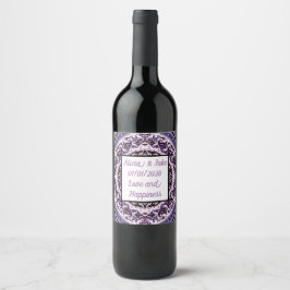 Lila Mandala Wine Lable Weinetikett