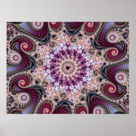 Lila Mandelbrot-Fraktal Poster