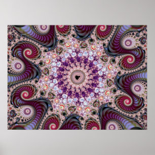 Lila Mandelbrot-Fraktal Poster