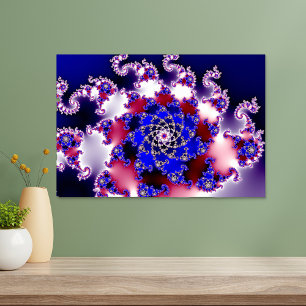 Lila Mandelbrot-Stern-Fraktal Poster
