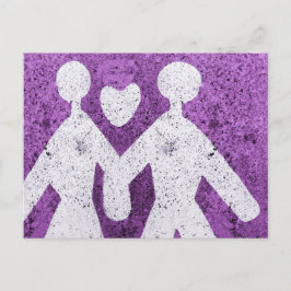 Lila Männer und Frauen in Liebe in Italien Postkarte