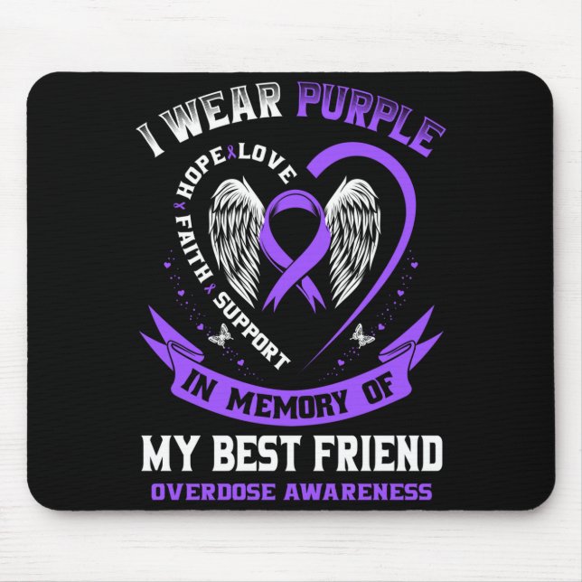 Lila Männerkleidung in Erinnerung an einen Freund, Mousepad (Vorne)