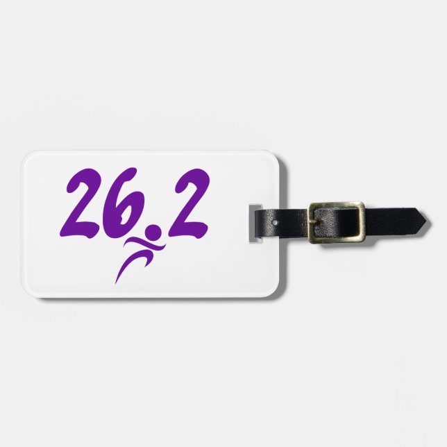 Lila Marathon 26,2 Gepäckanhänger (Vorderseite horizontal)