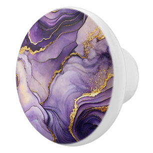 Lila Marbled-Keramik-Knob Keramikknauf