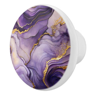 Lila Marbled-Keramik-Knob Keramikknauf