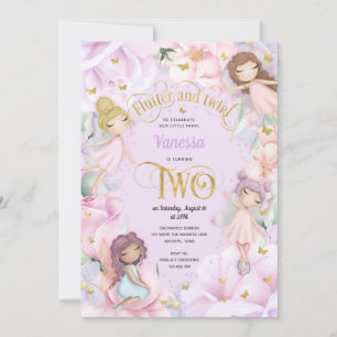 Lila Märchenthemen, 2. Geburtstagsfeier Einladung