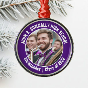 Lila Marching Band Foto Hochschule Weihnachten Ornament Aus Metall
