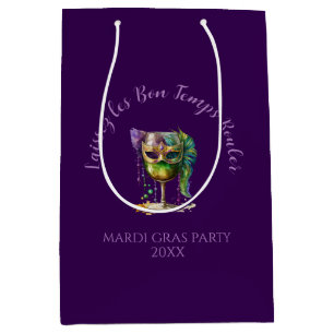 Lila Mardi-Gras-Maske Mittlere Geschenktüte