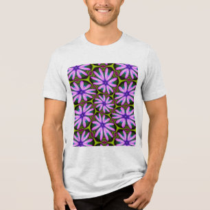 Lila Marguerite-Muster Tri-Blend Shirt