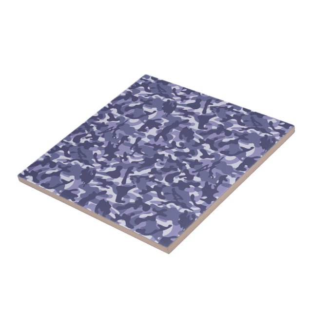 Lila Marine Camouflage Fliese (Seite)