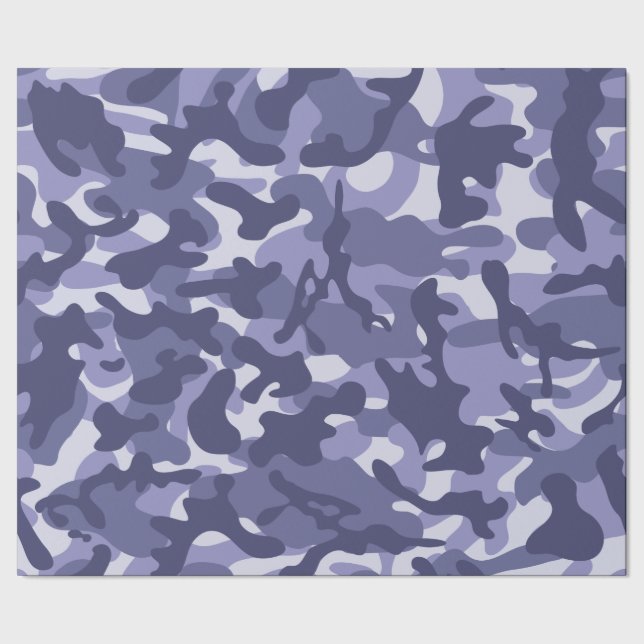 Lila Marine Camouflage Geschenkpapier (Saum)