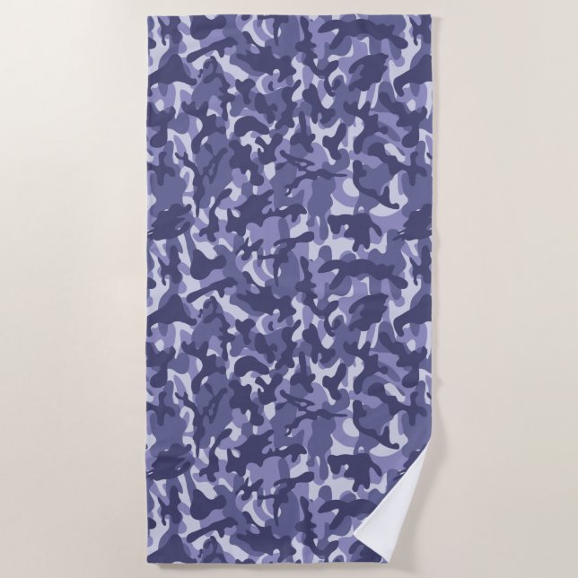 Lila Marine Camouflage Strandtuch (Vorderseite)