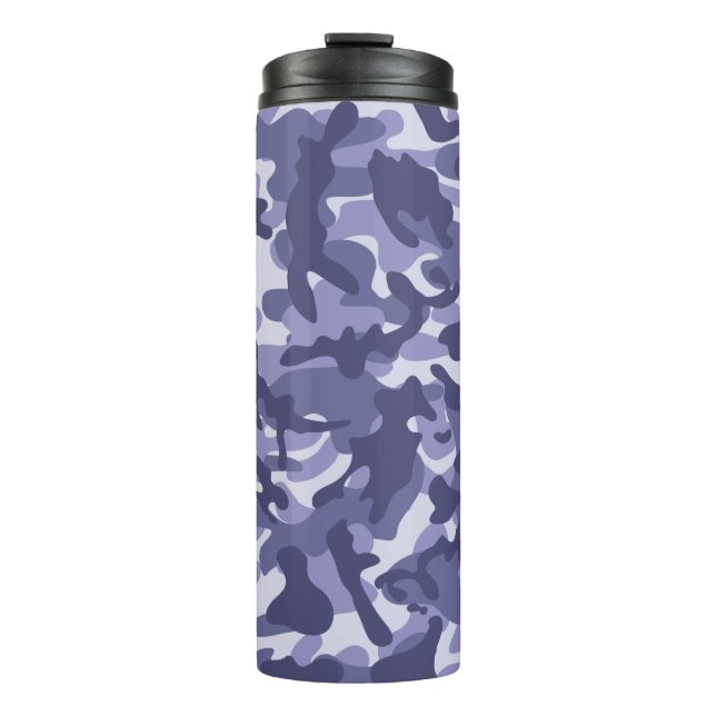 Lila Marine Camouflage Thermosbecher (Vorderseite)