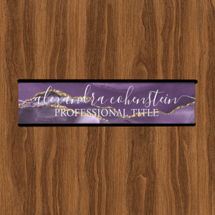 Lila Marmor-Achat-Bürotürschild Türschild