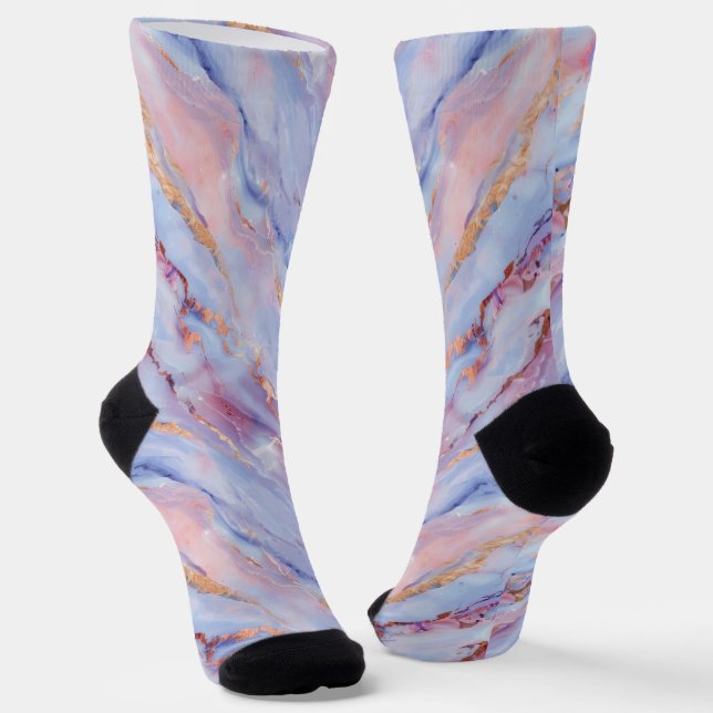 Lila Marmor-ähnlich mit Akzentstruktur Socken (Gewinkelt)