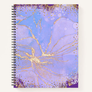 Lila Marmor-Journal Elegantes Lavendel und Gold Notizbuch