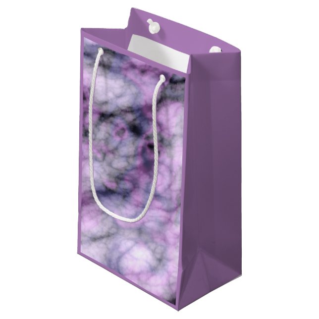 Lila Marmor Kleine Geschenktüte (Vorderseite Schrägansicht)